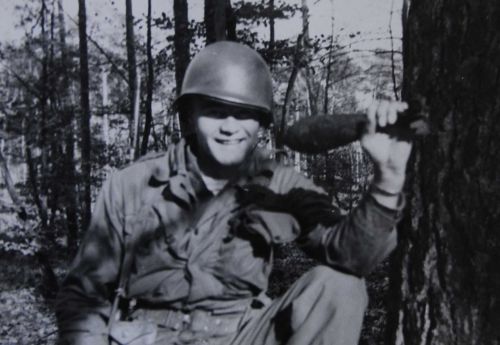 Private Glen W. Hornung, now a staff sergeant, in Germany after World War II