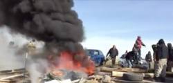 Bonfire at frontline Standing Rock
