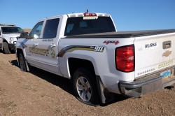 Sheriffs vehicles slashed tires - photo provided by morton county sheriffs department