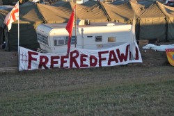 Activists and friends of red fawn fallis say she is innocent - photo by c.s. hagen