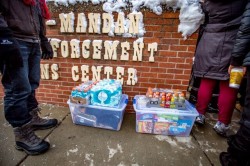 Morton county sheriffs department winter donation gifts - photo by Chad Nodland