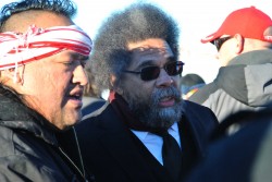 Dr. Cornel West at Standing Rock. West is an american philosopher, political activist, social critic, author, public intellectual, and prominent member of the Democratic Socialists of America - photo by C.S. Hagen