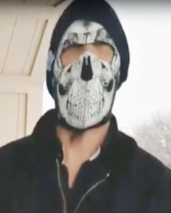 Man in skull mask