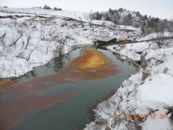 Oil spill at Ash Coulee Creek - photo provided by ND Department of Health