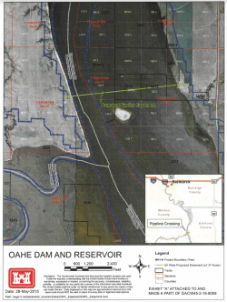 U.S. Army Corps of Engineers map of pipeline crossing Missouri River