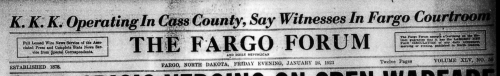 Fargo Forum masthead 1923