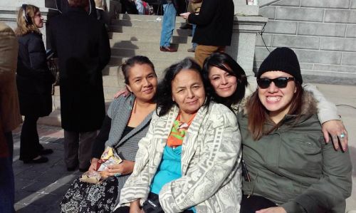 Red Fawn Fallis (in back) and her mother (center front) - Facebook