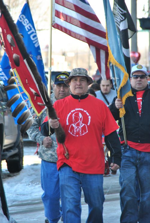 Desert Era Veterans leading march - photograph by C.S. Hagen