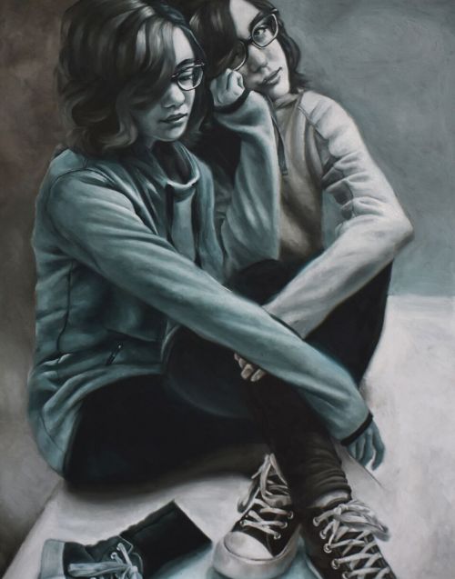 Why We Had to Be Apart, oil painting Scholastic gold key portfolio winner - Janessa Grave