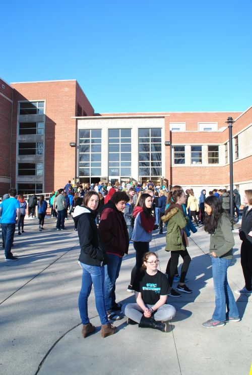 While some students played, others sat, or stood silently in solidarity with schools across the nation - photograph by C.S. Hagen