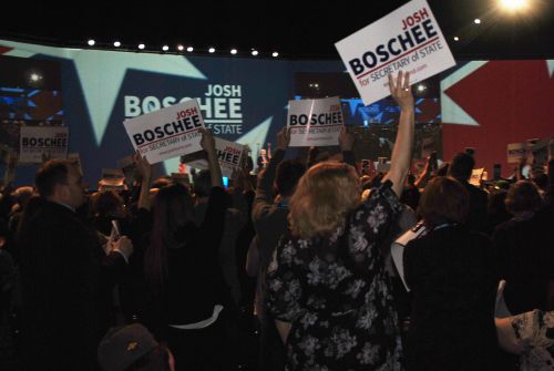 Representative Joshua Boschee endorsed for Secretary of State by ND Dem-NPL - photograph by C.S. Hagen