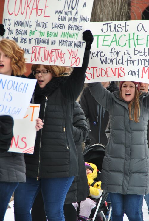 Hundreds of people gathered at the Sanctuary Events Center and then marched through downtown Fargo during the nationwide March For Our Lives event - photograph by C.S. Hagen