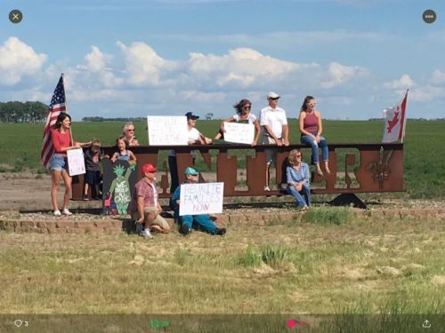 The Antler, ND protest against President Trump's immigratoin policies - photograph used with permission by Karen R. Sanderson