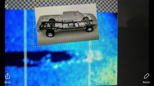 Comparative picture of the missing pickup truck and the sonar picture of truck - photograph provided by Lissa Yellowbird-Chase