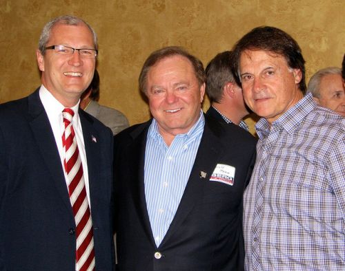 (Left to right) Kevin Cramer, Harold Hamm, and Tony LaRussa, former professional baseball player, June 20, 2012 - Kevin Cramer's Flickr account