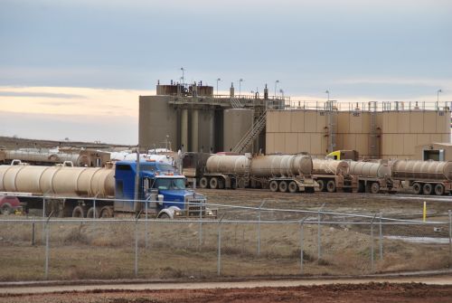 Oil storage area - photograph by C.S. Hagen