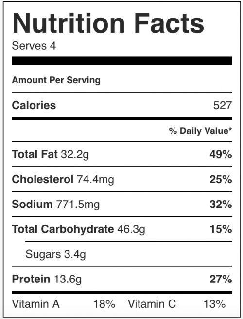 Nutrition facts - Benjamin Myhre