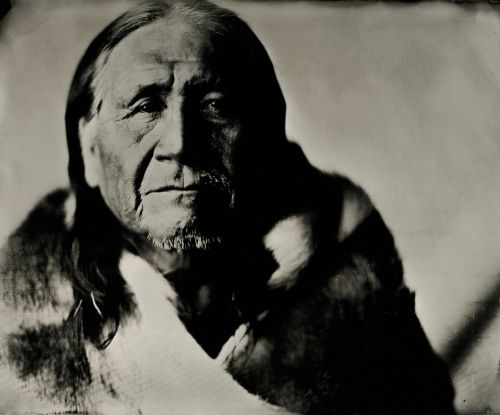 Waylon Black Crow, Sr. - wet plate by Shane Balkowitsch