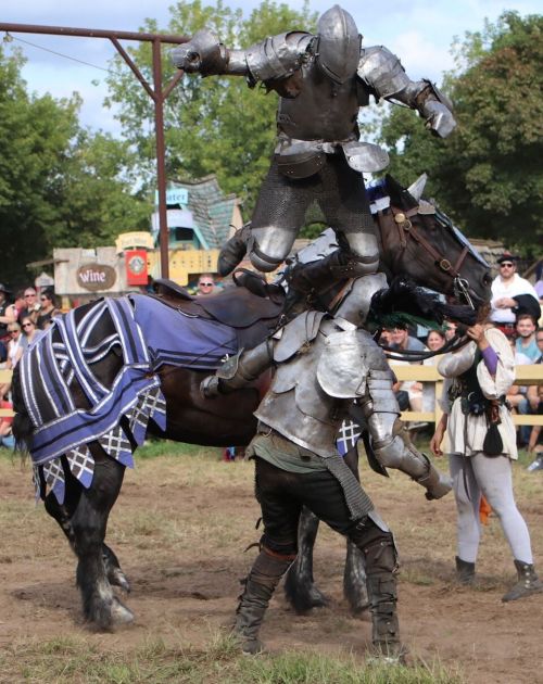 Knights in action at the 2018 Renaissance Festival - photograph by C.S. Hagen