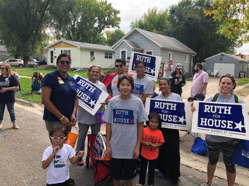 Ruth Buffalo (left) during weekends West Fargo parade - Facebook