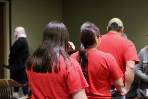 Greywind family leaves courtroom after verdict is read - photograph by C.S. Hagen