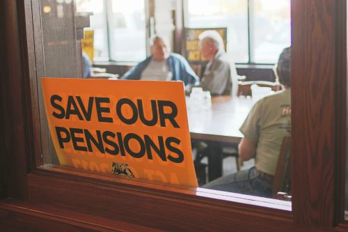 Save our pensions - photograph by C.S. Hagen