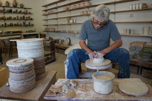 Mineral Point - Frank Polizzi at work - photograph by Alicia Underlee Nelson