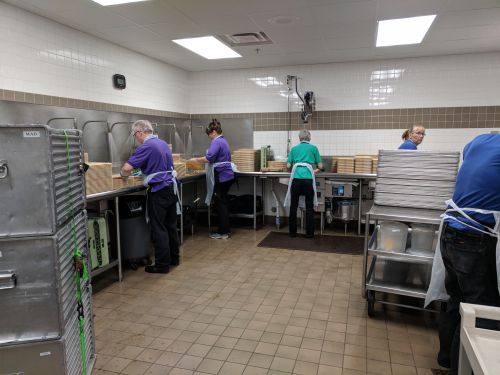 Dishwashing in full operation