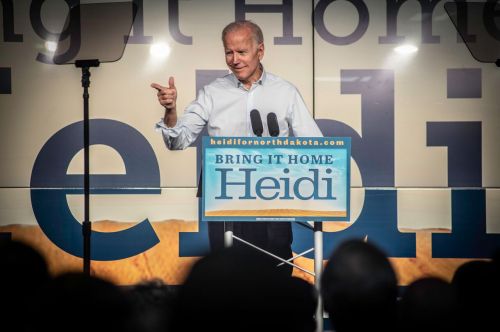 Former Vice President Joe Biden at the Fargo Air Museum - photograph by Raul Gomez