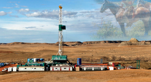 Natives on horseback with oil production - AIC website