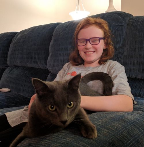 My daughter sitting with our new cat - photography by Ryan Janke