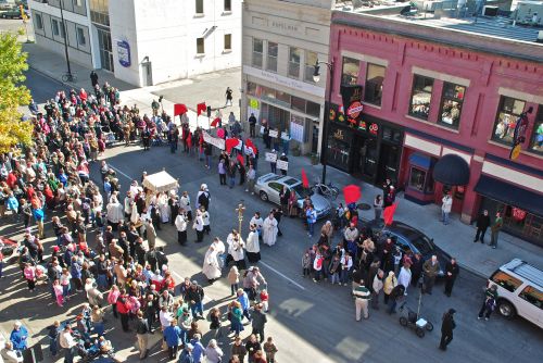 Anti abortion and pro-choice people meet during protest in 2014 - photograph by C.S. Hagen