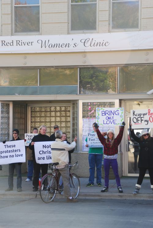 Pro-choice activists during protest in 2014 - photograph by C.S. Hagen