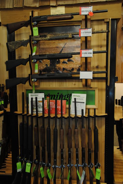 Guns on display in Fargo - photograph by C.S. Hagen