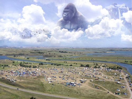 Daily intelligence report picture from TigerSwan circulated to law enforcement included this picture of a gorilla overseeing the Standing Rock camps