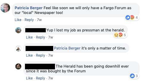 Screenshot of Patricia Berger's Facebook post