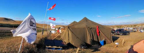 The legal tent at Oceti Sakowin where the Water Protector Legal Collective was born - photograph by Sarah Hogarth