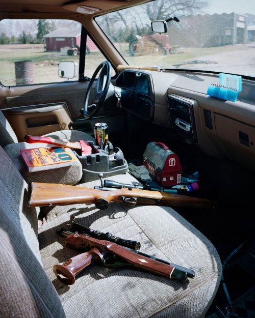 Pickup interior, Centra, North Dakota - photograph by Lew Ableidinger