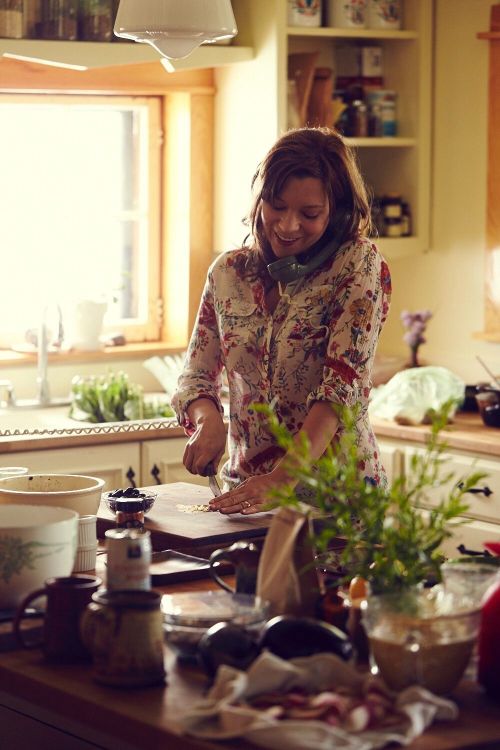 Amy Thielen in the kitchen