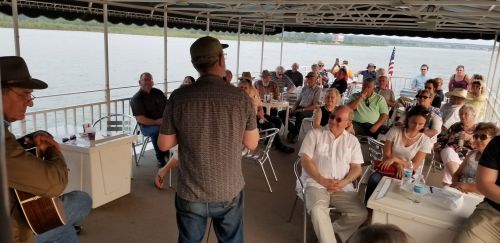 Public reading on the Missouri - photograph by Suzzanne Kelley