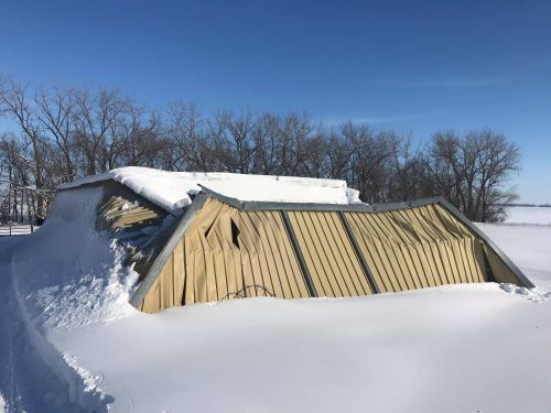 A collapsed roof in Clay County - photograph by Mike Stulz