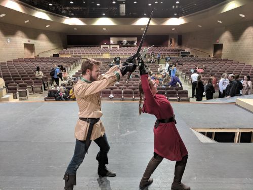 Joey and Elizabeth Wilhelmi practice at Fargo South - photograph provided by Ryan Janke