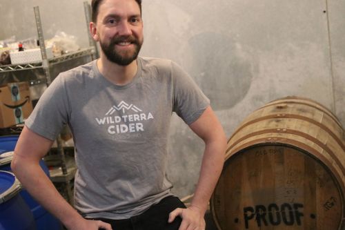 Ethan Hennings in the city's only urban cidery - photograph by C.S. Hagen