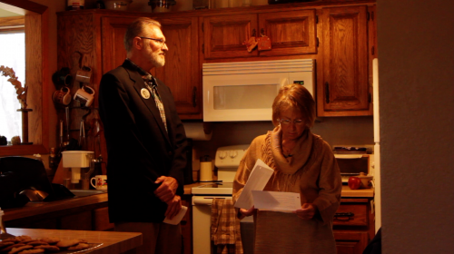 Jerry and Patty Wetterling prepare to address the media at their home just days after Danny Heinrich is named a person of interest - photograph by Chris Newberry