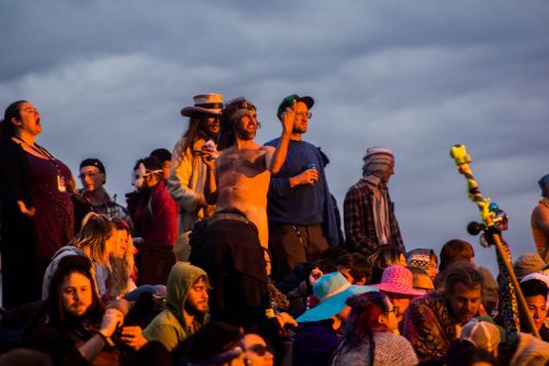 Winnipeg 2017 campers greet the sun - photograph by Raul Gomez