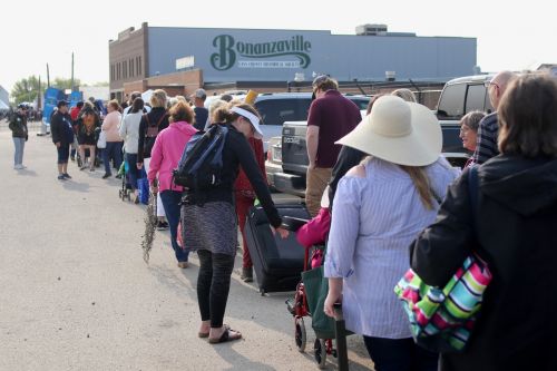 Lines for the Antiques Roadshow began at 6 a.m. at Bonanzaville on June 1, 2019 - photograph by C.S. Hagen