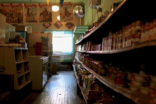 T & V Grocery Store in Pettibone - photograph by C.S. Hagen