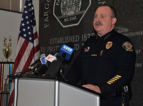 Fargo Police Chief David Todd during a press conference - photograph by C.S. Hagen