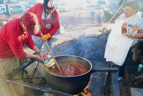Community chili during the DAPL controversy in 2016 - photograph by C.S. Hagen