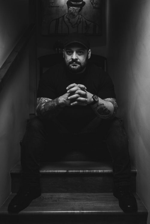 Christian Picciolini a former violent extremist Nazi now fighting to help them leave speaks with HPR - photograph by Peter Tsai